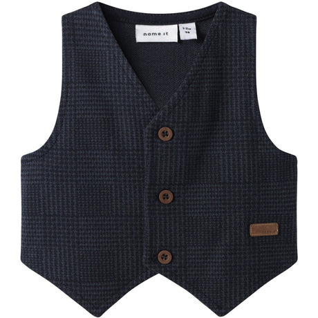 Name It Navy Blazer Check Nbmrobino Waistcoat