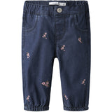 Name It Dark Blue Denim Flower Emb Nbfrose Shaped R Emb Jeans 5321-Yb H
