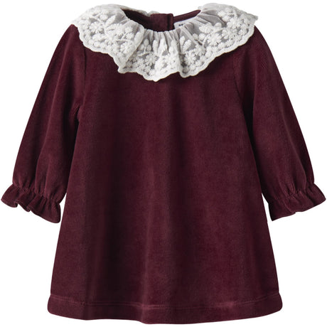 Name It Burgundy Nbfroxy Ls Vel Klänning