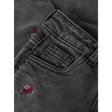 Name It Medium Grey Denim Flower Emb Nmfbella Mom Emb Jeans 1224-sm Noos