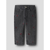 Name It Medium Grey Denim Flower Emb Nmfbella Mom Emb Jeans 1224-sm Noos