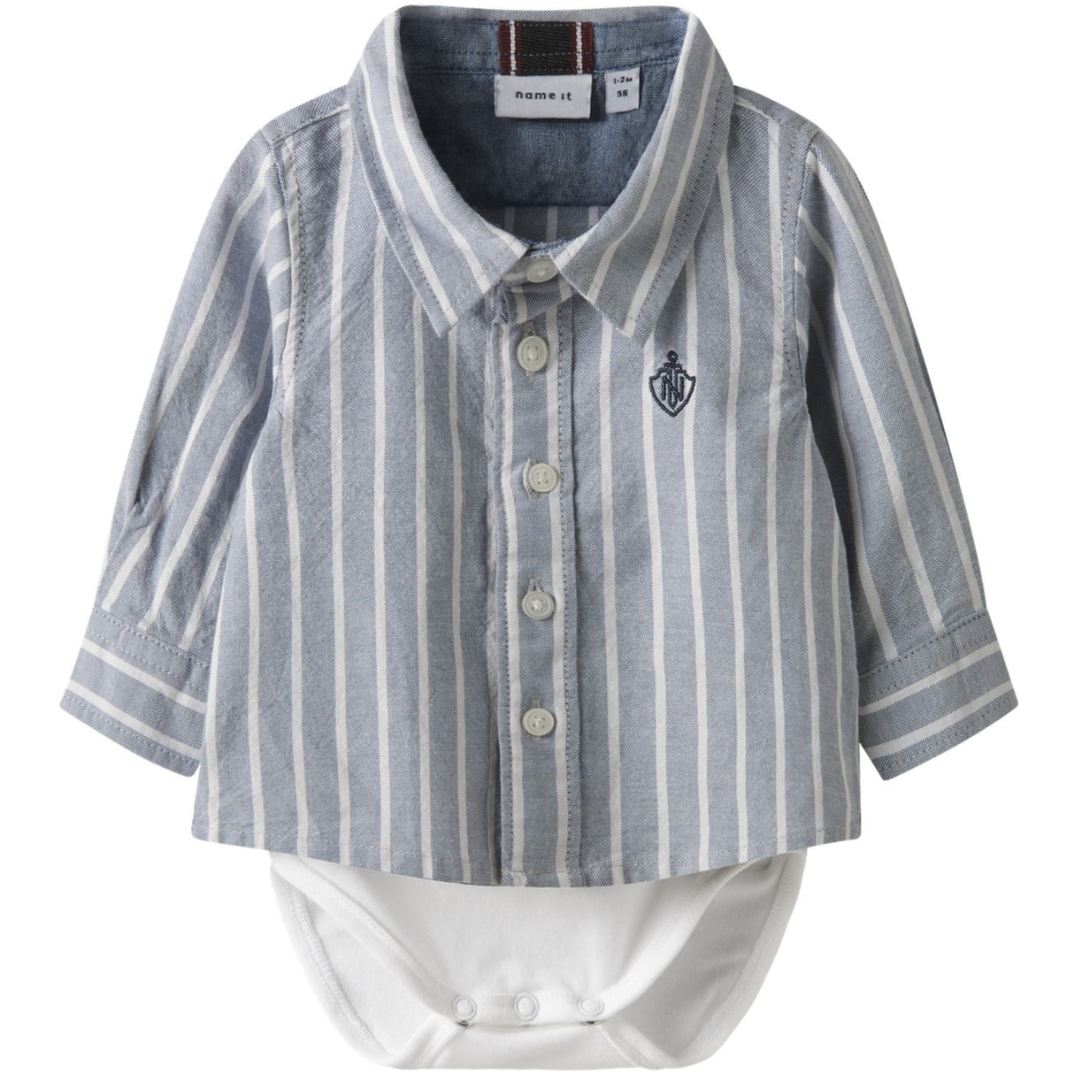 Name It Flint Stone Thin Stripe - Bright White Nbmrekid Shirtbody
