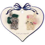 Konges Sløjd Bow Kitty 2 Pack Rosett Kitty Beaded Hair Clip
