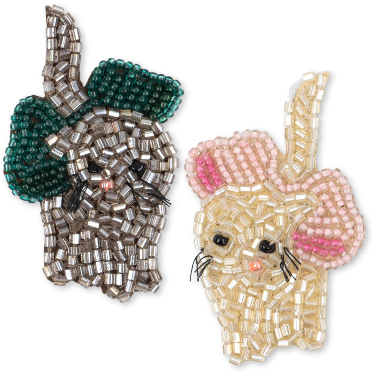 Konges Sløjd Bow Kitty 2 Pack Rosett Kitty Beaded Hair Clip
