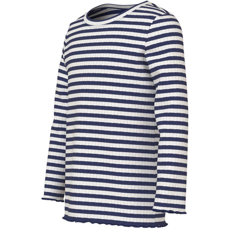 Name It Cloud Dancer Beacon Blue Stripe Nmfvemma Glitter Ls Slim Top