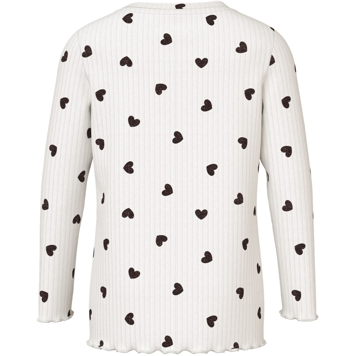 Name It Cloud Dancer Tiny Heart Nmfvemma Glitter Ls Slim Top