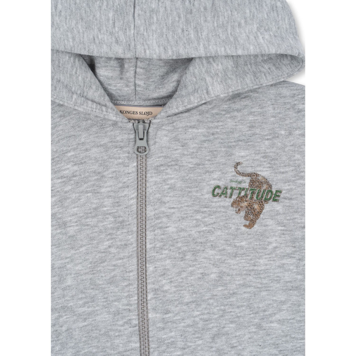 Konges Sløjd Grey Melange Lou Sweat Zip Huva Ocs