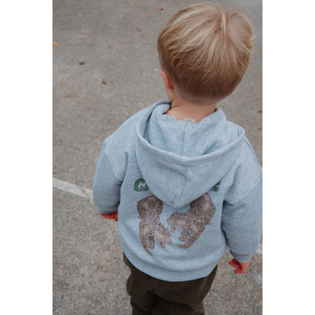 Konges Sløjd Grey Melange Lou Sweat Zip Huva Ocs