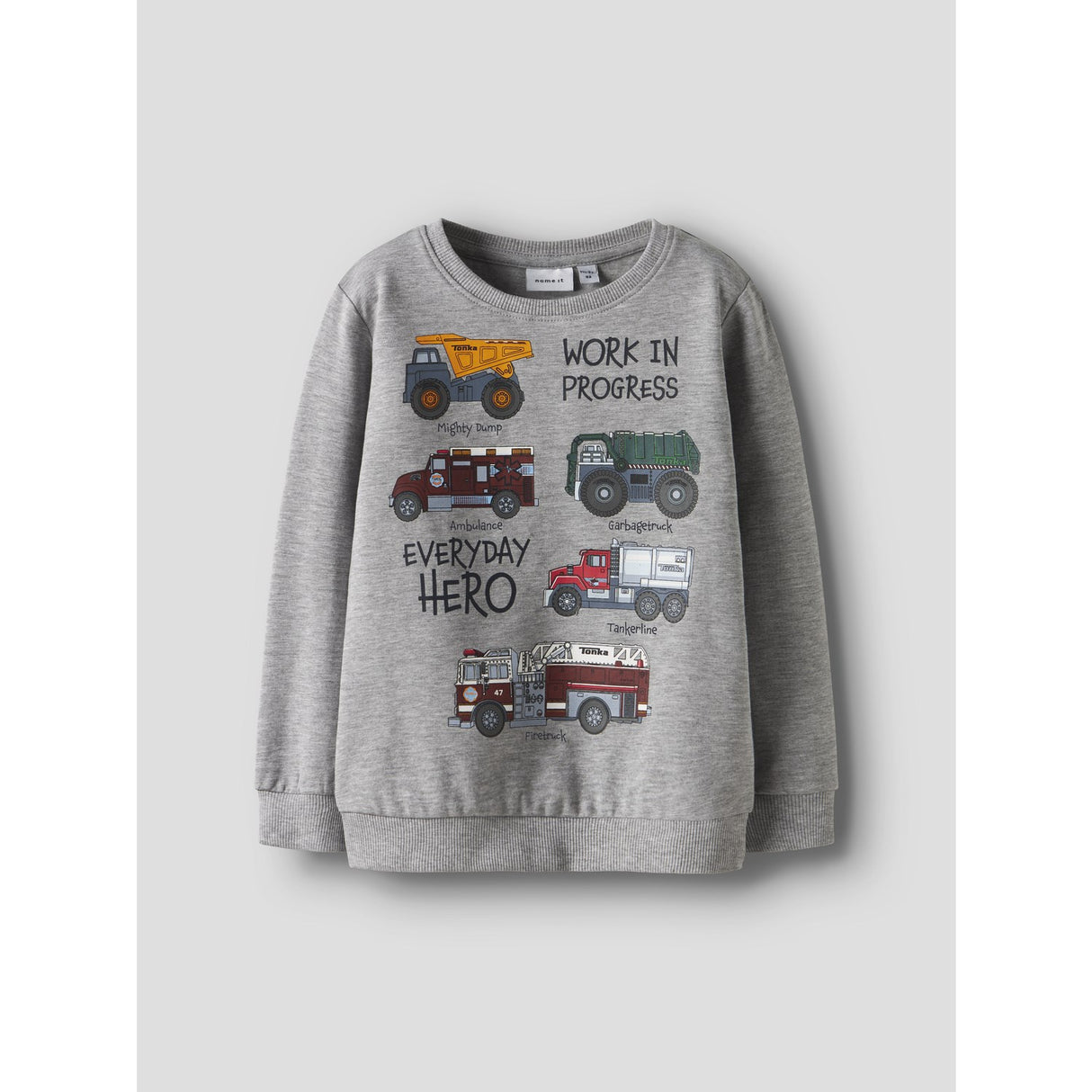 Name It Grey Melange Nmmorson Tonka Nreg Sweat Bru Cplg