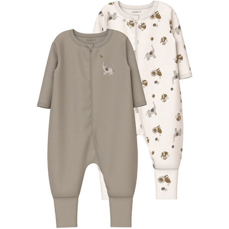 Name It Jet Stream Nbnnightsuit 2P Zip Ff Animal Noos
