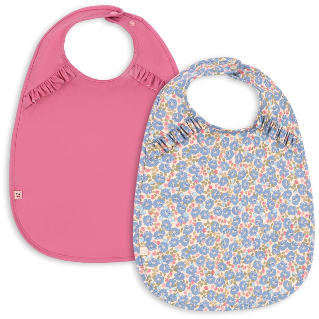 Konges Sløjd Fleur Rosier/Chateau Rose 2 Pack Dinner Haklapp Med Frill