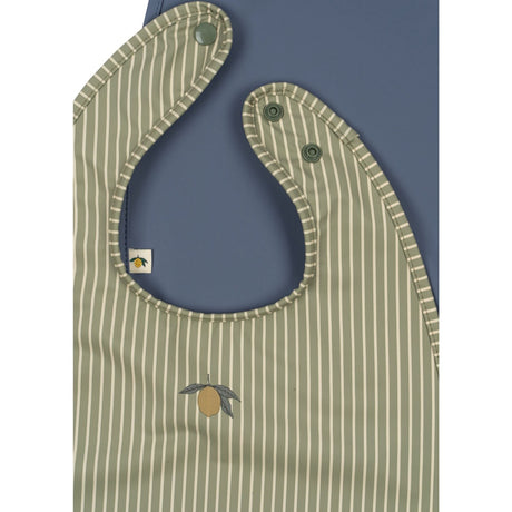 Konges Sløjd Tea Stripe/Flint Stone 2 Pack Dinner Haklapp