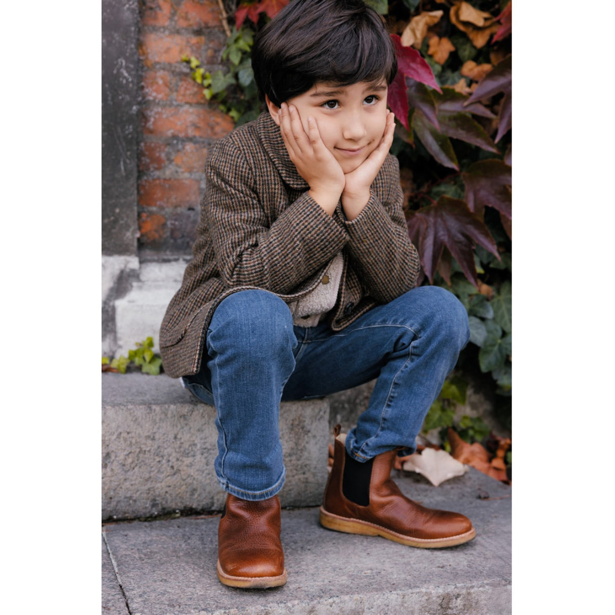 MarMar Wool Check Earthy Check Oval Jacka