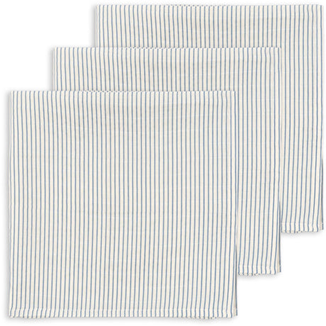Konges Sløjd Stripe Bluie 3 Pack Muslin Cloth GOTS