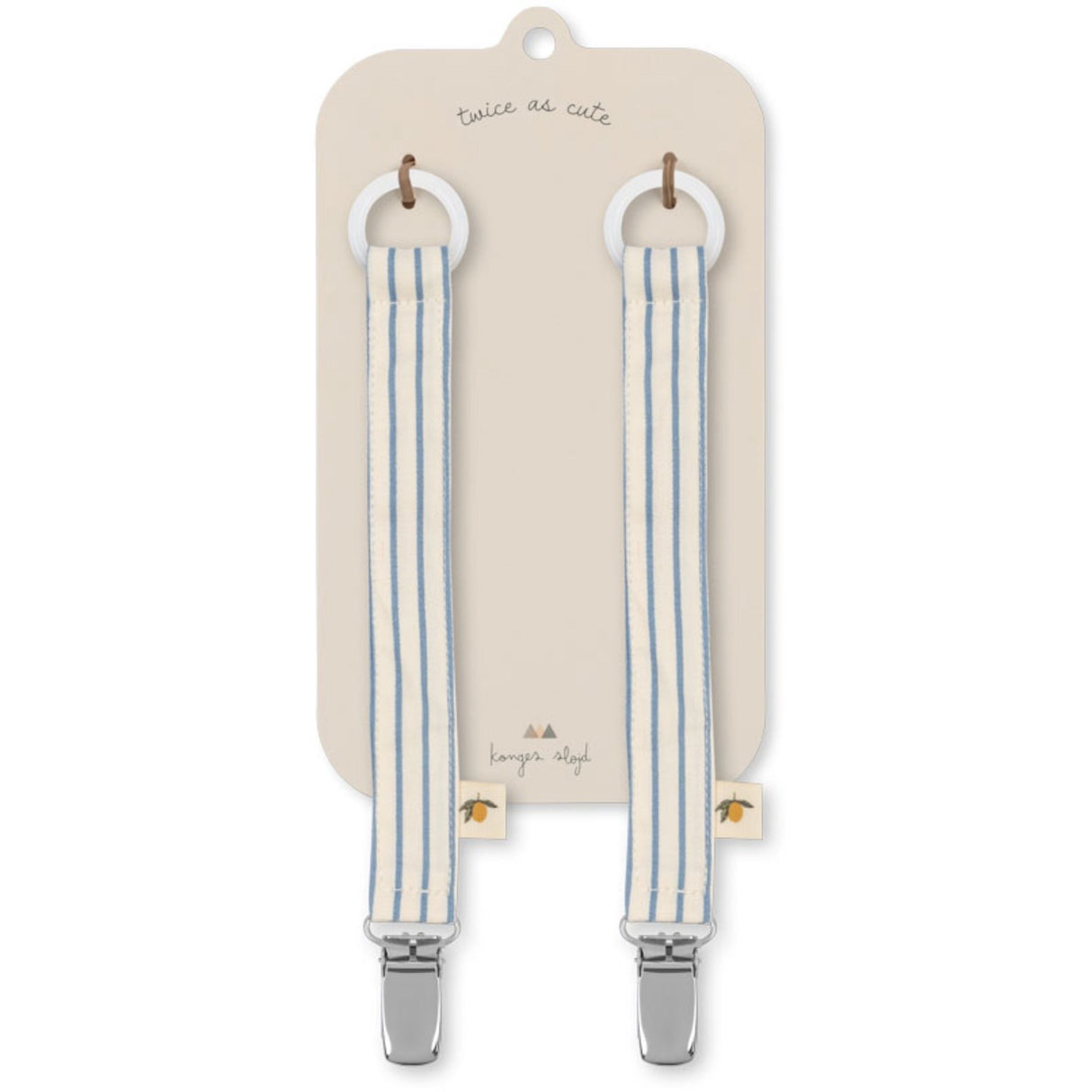 Konges Sløjd Stripe Bluie 2 Pack Napp Rem