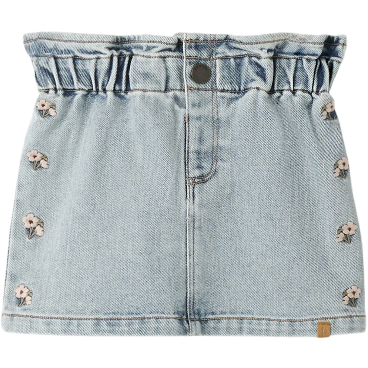 Lil'Atelier Medium Blue Denim Flower Emb Nmfdarlee Doa Dnm Kjol 4499-Se Lil