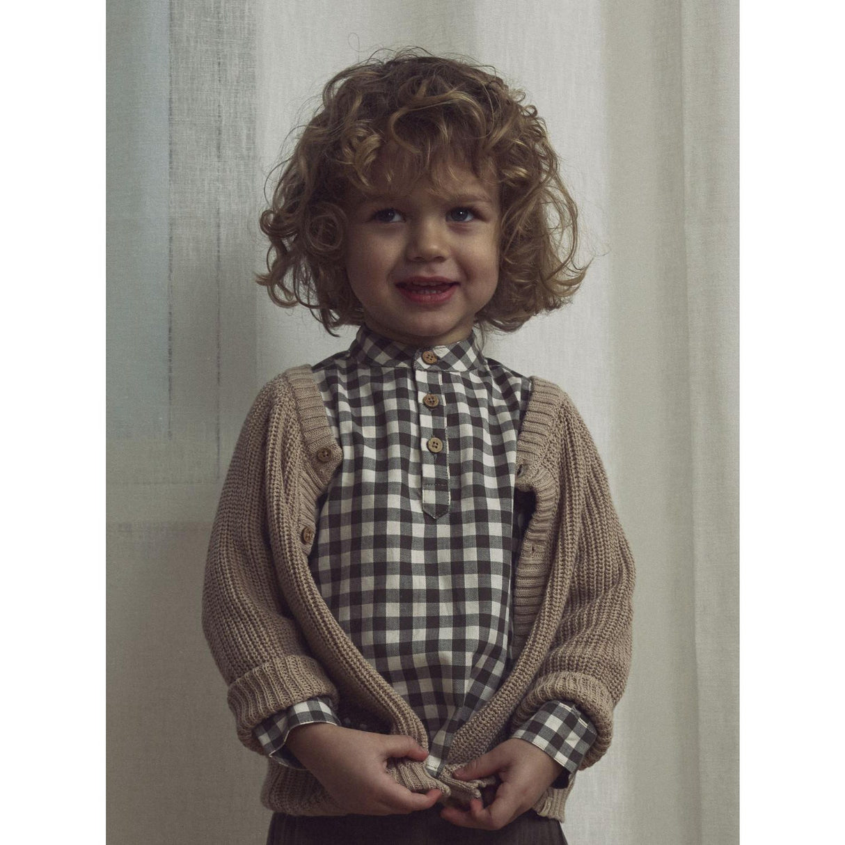 Lil'Atelier Oxford Tan Nmmemlen Lak Ls Stickad Card Lil