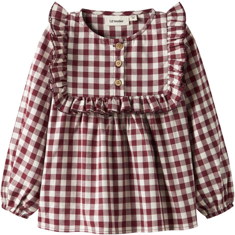 Lil'Atelier Red Dahlia Nmfrio Ls Loose Skjorta Lil