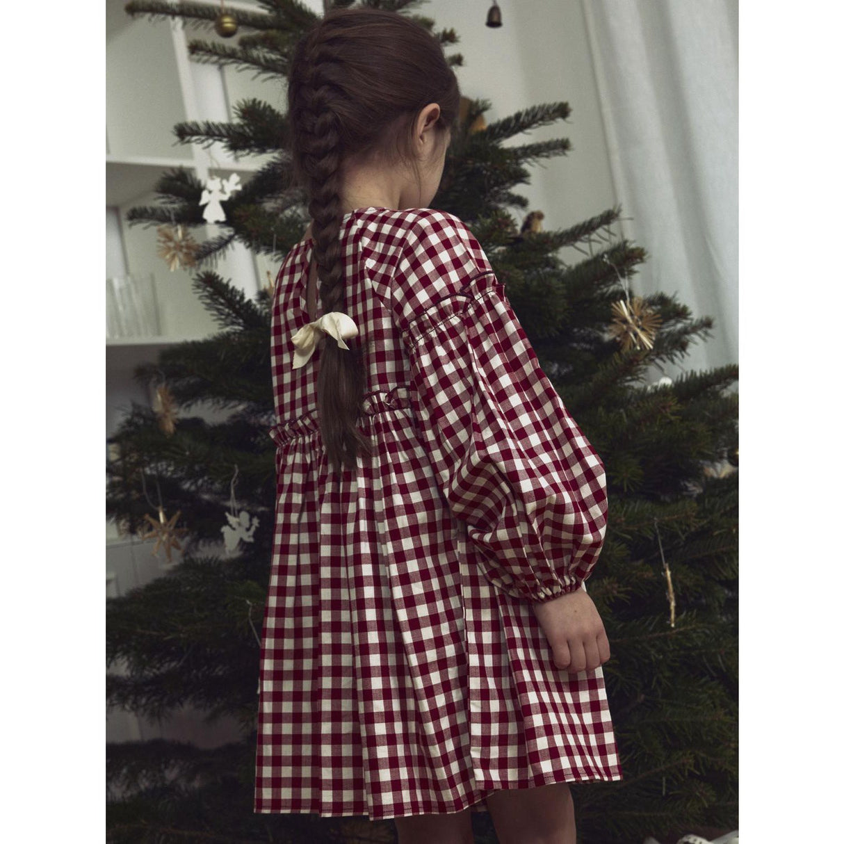 Lil'Atelier Red Dahlia Nmfrio Ls Loose Klänning Lil