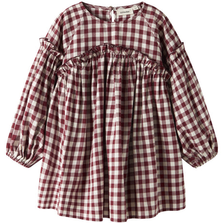Lil'Atelier Red Dahlia Nmfrio Ls Loose Klänning Lil
