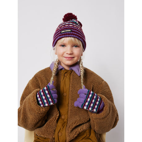 Bobo Choses Purple Jacquard Long Handskar