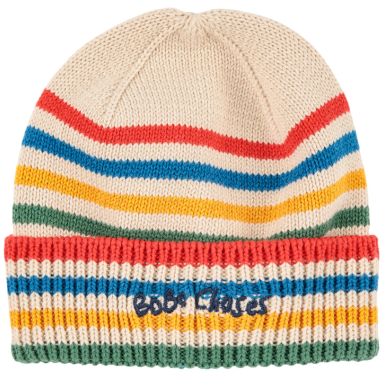 Bobo Choses Offwhite Tic Tac Toe Stickad Striped Beanie
