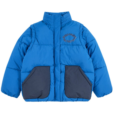 Bobo Choses Blue Tic Tac Toe Quiltad Anorak