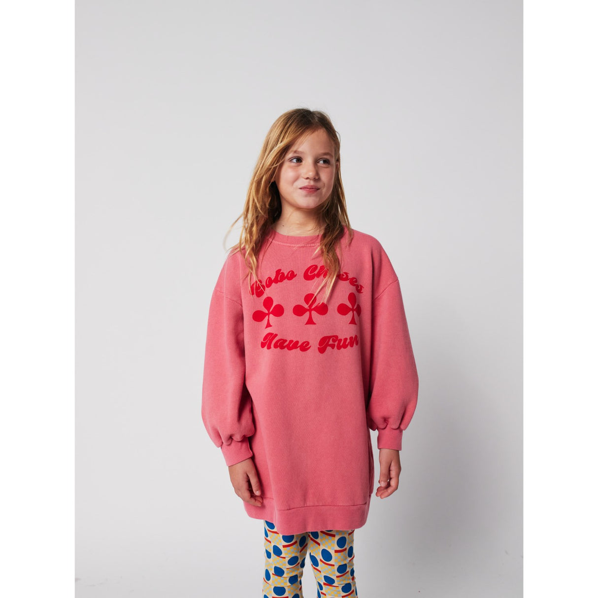 Bobo Choses Pink Have Fun Sweatshirt Klänning