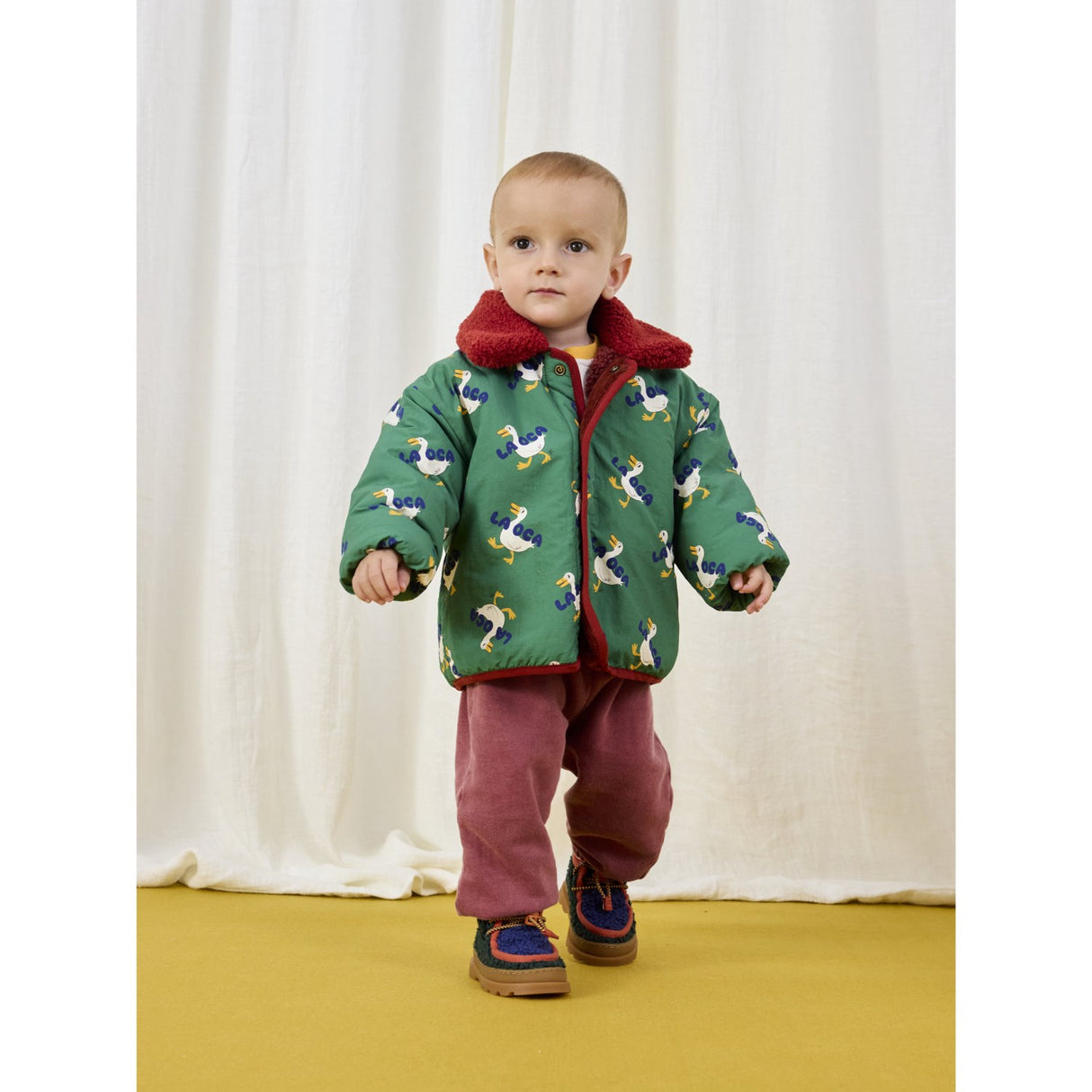 Bobo Choses Green La Oca All Över Vändbar Sheepskin Jacka
