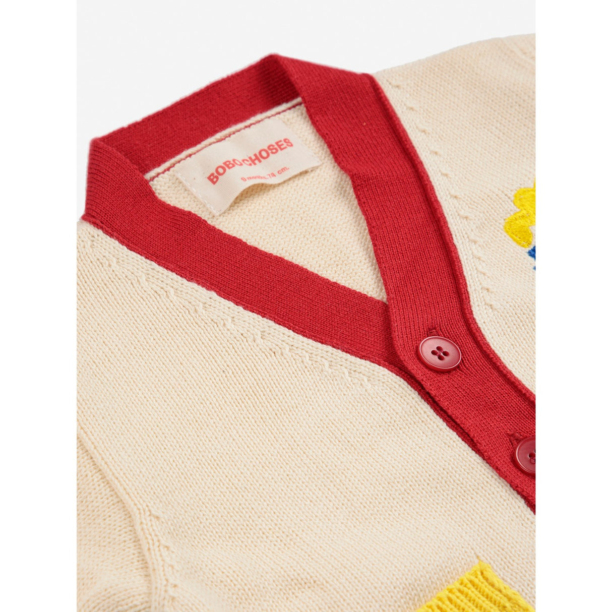 Bobo Choses Offwhite Bobo Choo Choo Färg Block Cardigan