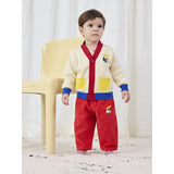 Bobo Choses Offwhite Bobo Choo Choo Färg Block Cardigan