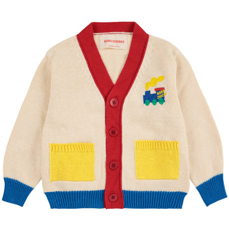 Bobo Choses Offwhite Bobo Choo Choo Färg Block Cardigan
