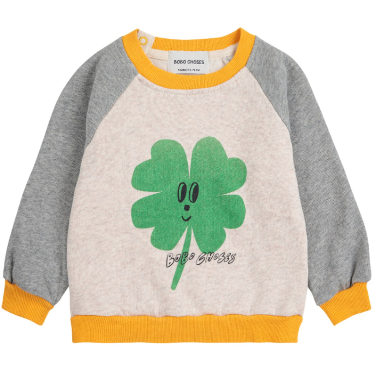 Bobo Choses Light Heather Grey Lucky Clover Sweatshirt