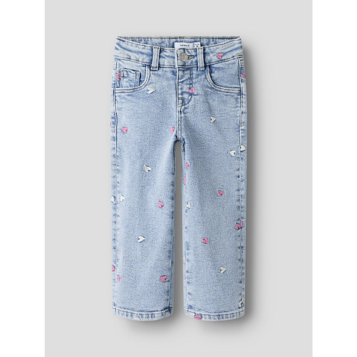 Name It Light Blue Bleached Denim Nmfrose Wide Emb Jeans 2633-Fr Noos