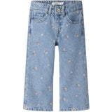 Name It Light Blue Denim Flower Emb Nmfrose Wide Jeans 3614-Za