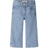 Name It Light Blue Denim Flower Emb Nmfrose Wide Jeans 3614-Za
