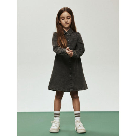 Name It Medium Grey Denim Nkfjeannie Ls Dnm Klänning 2133-Ft B
