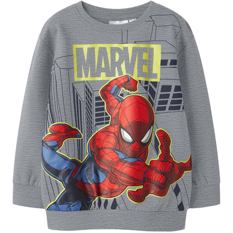 Name It Grey Melange Nmmdion Spider Nreg Sweat Unb Noos Mar