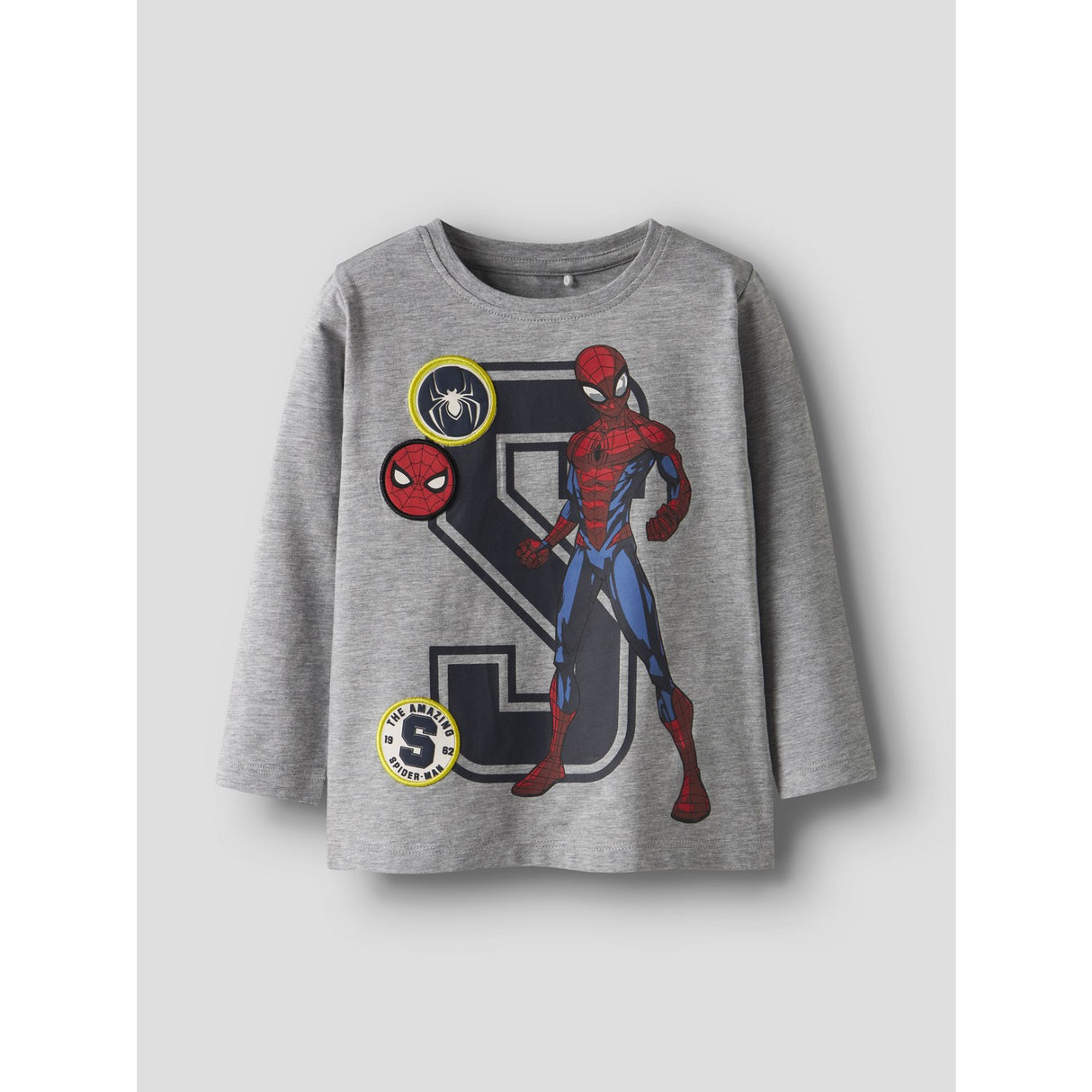 Name It Grey Melange Nmmdeep Spider Ls Nreg Topp Box Noos Mar