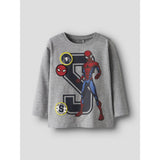 Name It Grey Melange Nmmdeep Spider Ls Nreg Topp Box Noos Mar