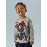 Name It Grey Melange Nmmdeep Spider Ls Nreg Topp Box Noos Mar