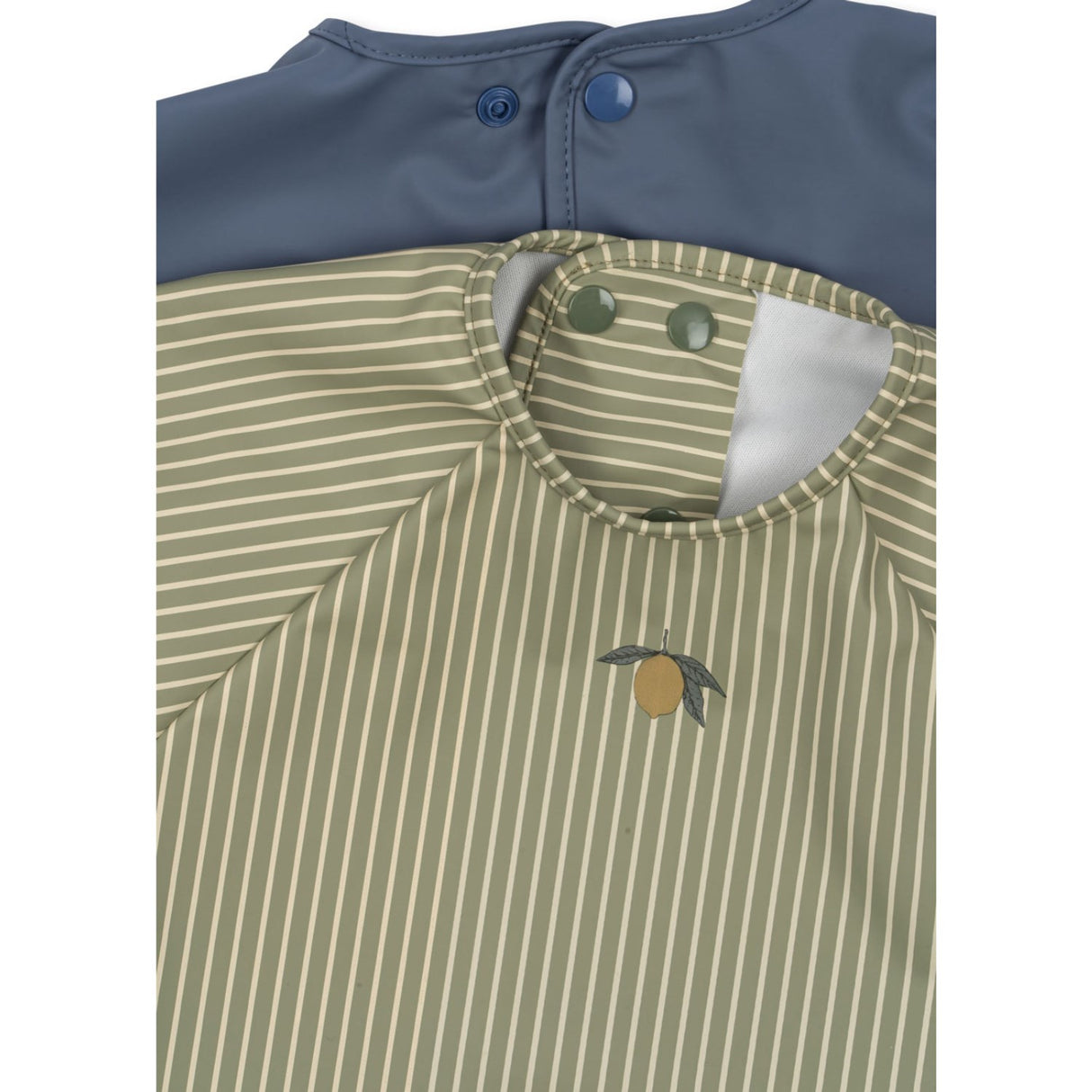 Konges Sløjd Tea Stripe/Flint Stone 2 Pack Dinner Haklapp Med Ärmar