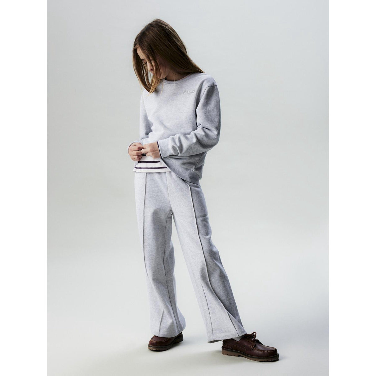 Name It Light Grey Melange Nkftilde Sweat Wide Byxor Unb Pb