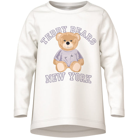 Name It Cloud Dancer Teddy Bear Nmfviolet Ls Loose Topp