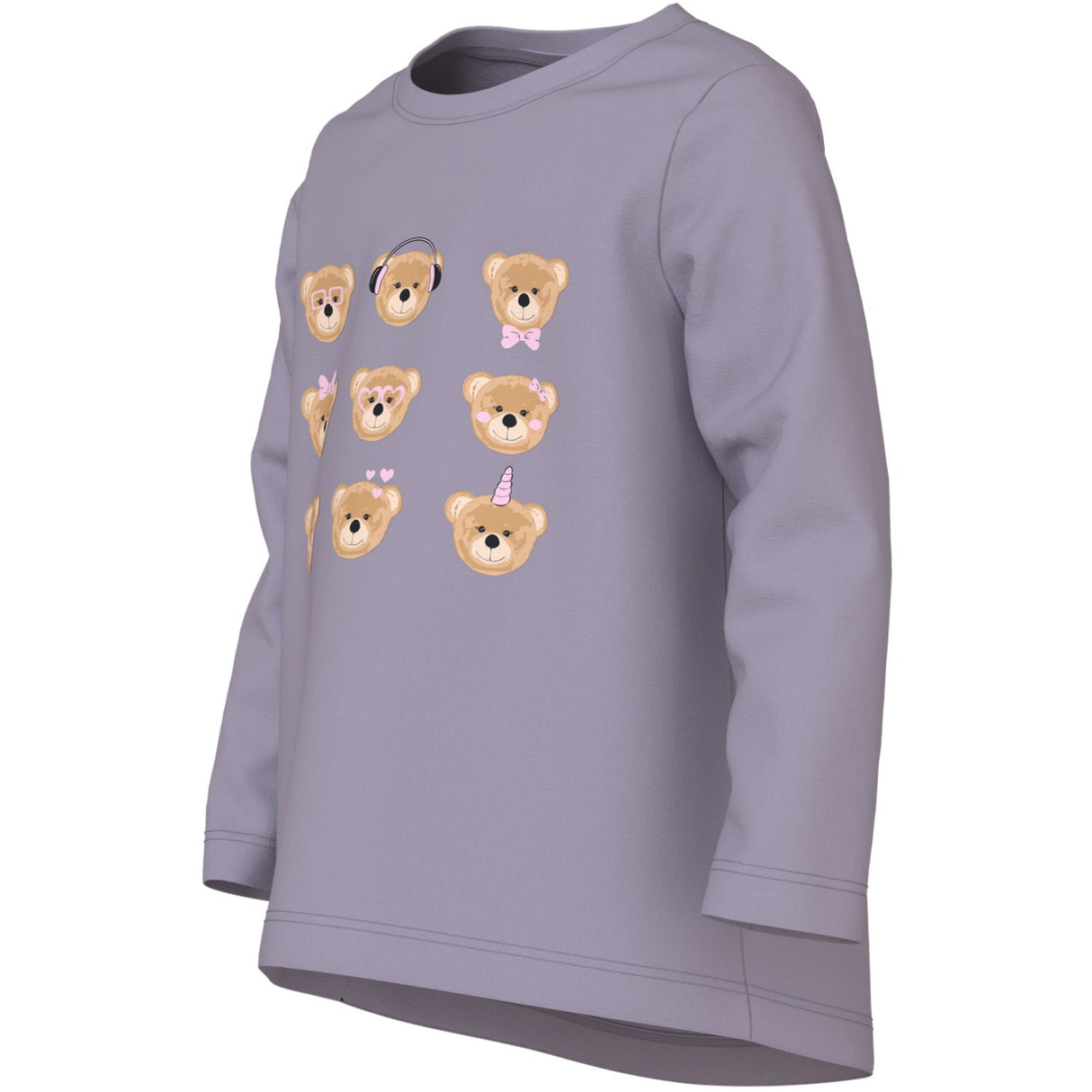 Name It Lavender Gray 3 Teddy Bears Nmfviolet Ls Loose Topp