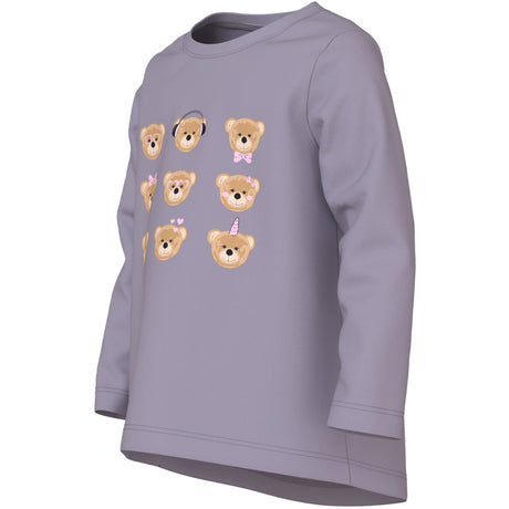 Name It Lavender Gray 3 Teddy Bears Nmfviolet Ls Loose Topp