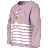 Name It Dawn Pink Dog Heart Stripe Nmfvaliane Ls Nreg Topp