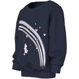 Name It Navy Blazer Unicorn Rainbow Nmfvalona Ls Long Rlx Sweat Bru