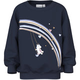 Name It Navy Blazer Unicorn Rainbow Nmfvalona Ls Long Rlx Sweat Bru
