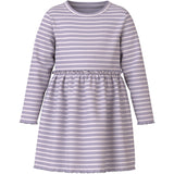 Name It Lavender Gray Lilac Marble Stripe Nmfvemma Ls Klänning